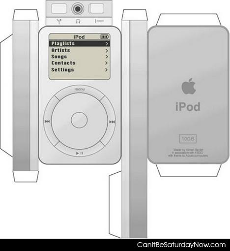 Fold an ipod - if you don't have one prints this out and fold it up